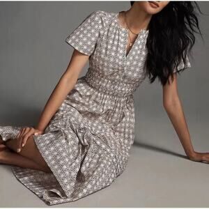 Anthropologie Somerset Dress Wicker Print Size Small